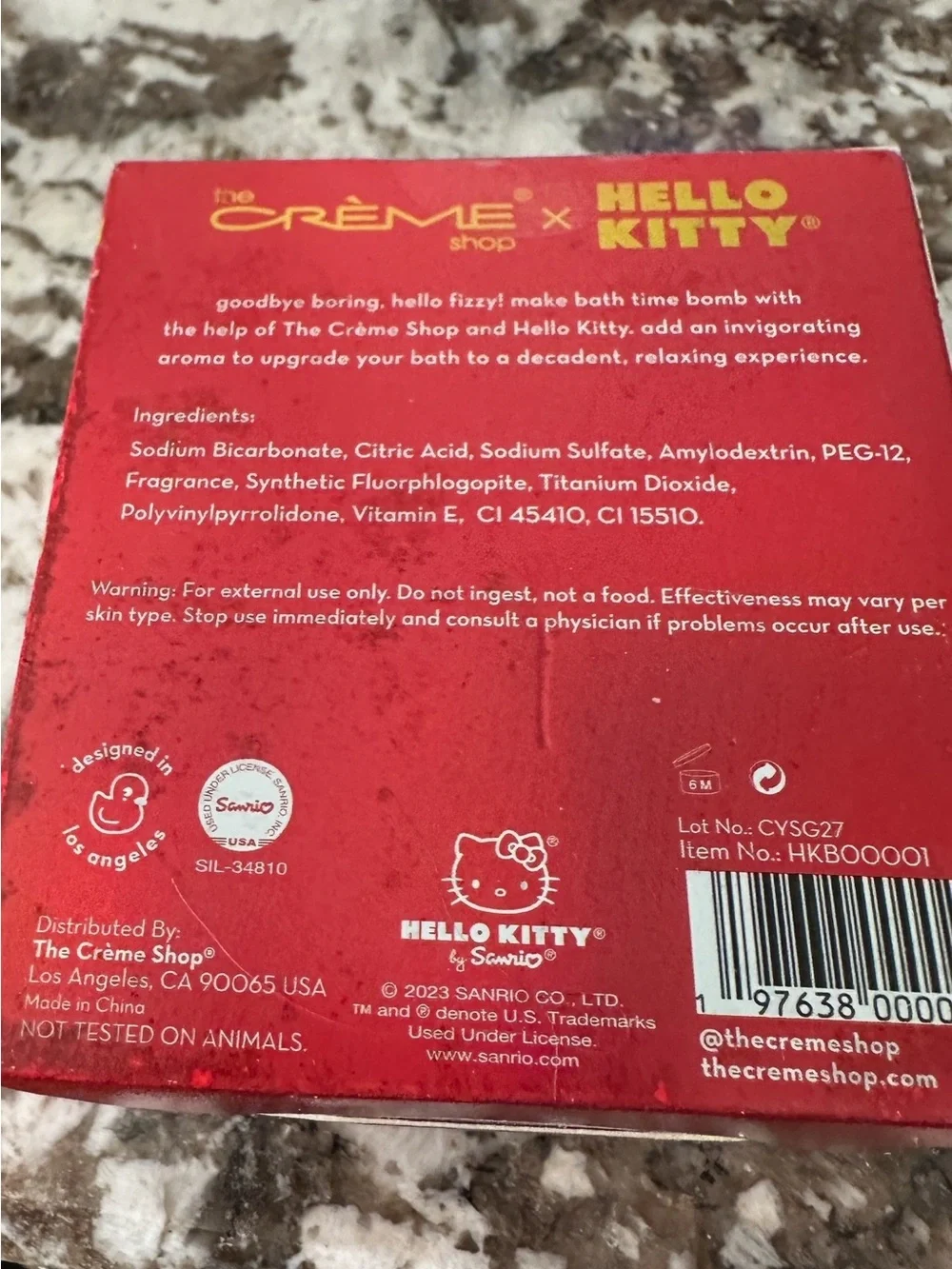 CRÈME HELLO KITTY White & Pink Apple Blossom Bath Bomb K BEAUTY